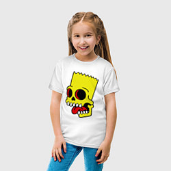 Футболка хлопковая детская Bart Skull, цвет: белый — фото 2