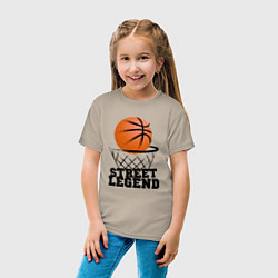 Футболка хлопковая детская Баскетбол, цвет: миндальный — фото 2