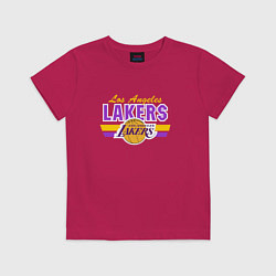 Футболка хлопковая детская Los Angeles Lakers, цвет: маджента