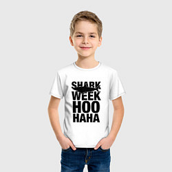 Футболка хлопковая детская Shark Week Hoohaha, цвет: белый — фото 2