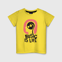 Детская футболка Brain: Music is life