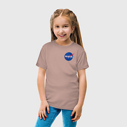 Футболка хлопковая детская NASA, цвет: пыльно-розовый — фото 2
