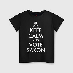 Футболка хлопковая детская Keep Calm & Vote Saxon, цвет: черный