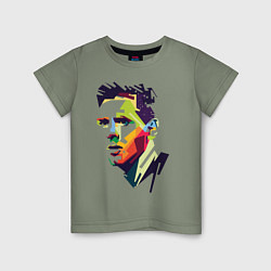 Футболка хлопковая детская Lionel Messi: fun-art, цвет: авокадо