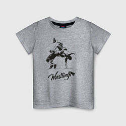 Футболка хлопковая детская Wrestling, цвет: меланж