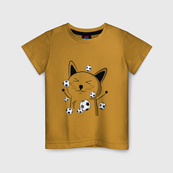 Детская футболка Счастливый Котэ футболист