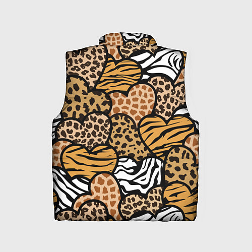 Детский жилет Сердца из шкур африканских животных / 3D-Красный – фото 2