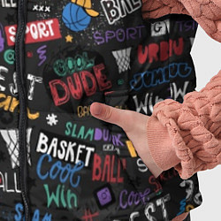 Детский жилет Баскетбол коллаж, цвет: 3D-светло-серый — фото 2