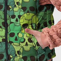 Детский жилет Зеленые черепа - паттерн, цвет: 3D-светло-серый — фото 2