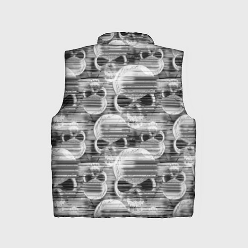 Детский жилет Серые черепа - растр / 3D-Красный – фото 2