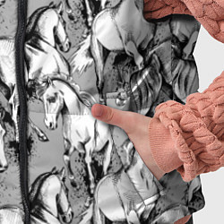 Детский жилет Белые лошади - паттерн, цвет: 3D-черный — фото 2