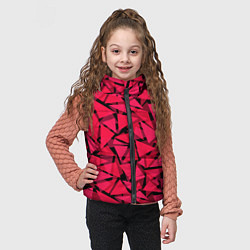 Детский жилет Красно-черный полигональный, цвет: 3D-светло-серый — фото 2