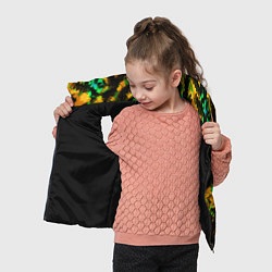 Детский жилет Абстрактный желто-зеленый узор, цвет: 3D-черный — фото 2