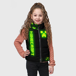 Детский жилет MINECRAFT NEON LOGO CREEPER, цвет: 3D-светло-серый — фото 2
