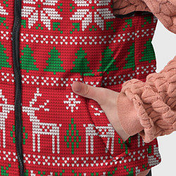 Детский жилет Вязаный принт с оленями, цвет: 3D-черный — фото 2