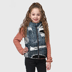 Детский жилет Джинсовое рваньё Fashion trend, цвет: 3D-черный — фото 2