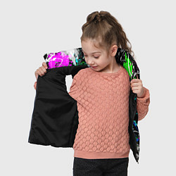 Детский жилет Разноцветные пятна краски на черном фоне, цвет: 3D-черный — фото 2