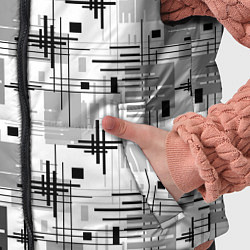Детский жилет Черно белый ретро геометрический узор, цвет: 3D-светло-серый — фото 2