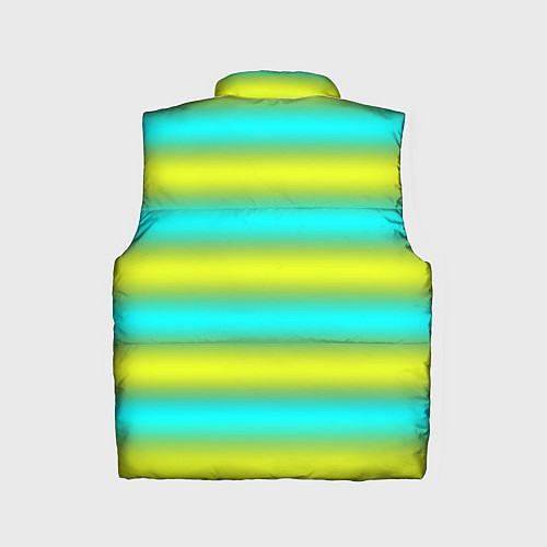 Детский жилет Бирюзово-желтые неоновые полосы / 3D-Красный – фото 2