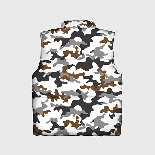 Детский жилет Камуфляж Чёрно-Белый Camouflage Black-White / 3D-Красный – фото 2