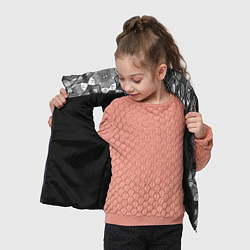 Детский жилет Черно-белый геометрический мозаичный узор, цвет: 3D-черный — фото 2