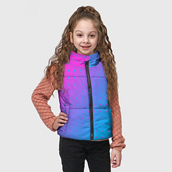 Детский жилет Закат и капли, диагональный градиент с сеткой дотс, цвет: 3D-светло-серый — фото 2