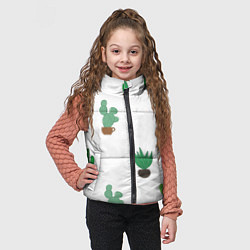 Детский жилет Кактусы в горшках, паттерн, цвет: 3D-черный — фото 2