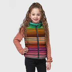 Детский жилет Multicolored thin stripes Разноцветные полосы, цвет: 3D-светло-серый — фото 2