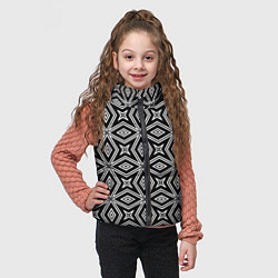 Детский жилет Черно-белый узор геометрический ромбы, цвет: 3D-светло-серый — фото 2