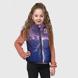 Детский жилет Разряд молний над океаном, цвет: 3D-черный — фото 2