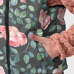 Детский жилет Розовые розы на сером фоне Цветы, цвет: 3D-светло-серый — фото 2
