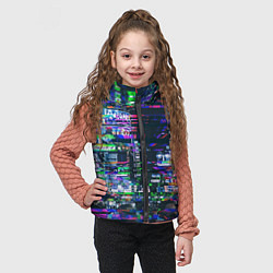 Детский жилет Ночной город - glitch, цвет: 3D-светло-серый — фото 2