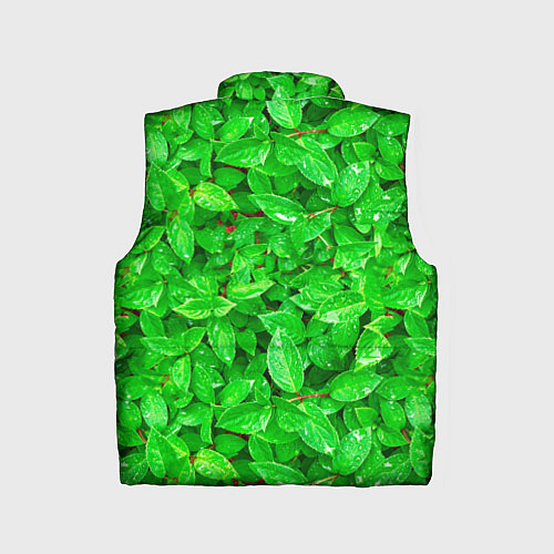 Детский жилет Зелёные листья - текстура / 3D-Красный – фото 2