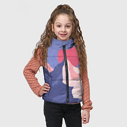 Детский жилет Пейзаж гор и леса в стиле ретро, цвет: 3D-черный — фото 2