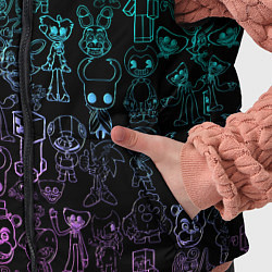 Детский жилет Персонажи из разных игр неон, цвет: 3D-черный — фото 2
