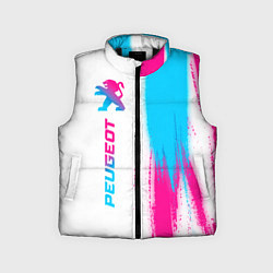 Детский жилет Peugeot neon gradient style: по-вертикали, цвет: 3D-черный