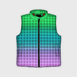 Детский жилет Gradient lilac green plaid, цвет: 3D-красный