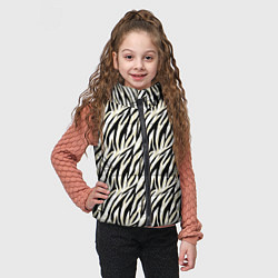 Детский жилет Тигровый полосатый узор-черные, бежевые полосы на, цвет: 3D-черный — фото 2