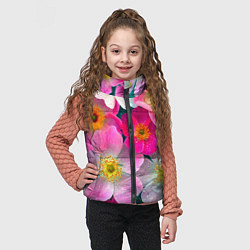 Детский жилет Сказочные разноцветные цветы, цвет: 3D-черный — фото 2