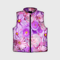 Детский жилет Фиолетовые и розовые цветы