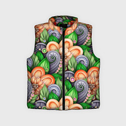 Детский жилет Объемные лепестки цветов и листья