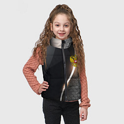 Детский жилет Герб РФ киберпанк, цвет: 3D-черный — фото 2