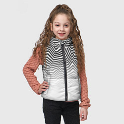 Детский жилет Гипнотические узоры, градиент, цвет: 3D-светло-серый — фото 2