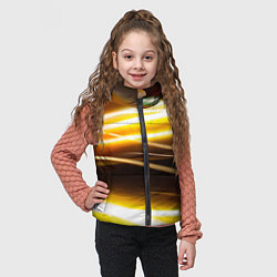 Детский жилет Желтые неоновые полосы, цвет: 3D-черный — фото 2