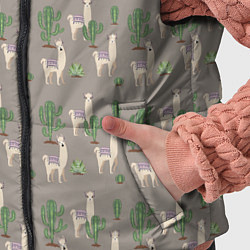 Детский жилет Три забавных ламы среди кактусов, цвет: 3D-красный — фото 2