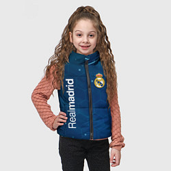 Детский жилет Real madrid голубая абстракция, цвет: 3D-черный — фото 2