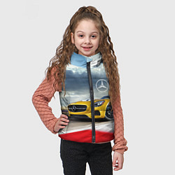 Детский жилет Mercedes AMG V8 Biturbo на трассе, цвет: 3D-черный — фото 2