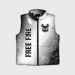 Детский жилет Free Fire glitch на светлом фоне: надпись, символ