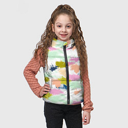 Детский жилет Разноцветные мазки красками модный узор, цвет: 3D-светло-серый — фото 2