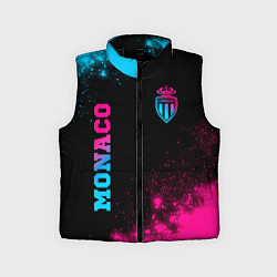 Детский жилет Monaco - neon gradient: надпись, символ, цвет: 3D-черный
